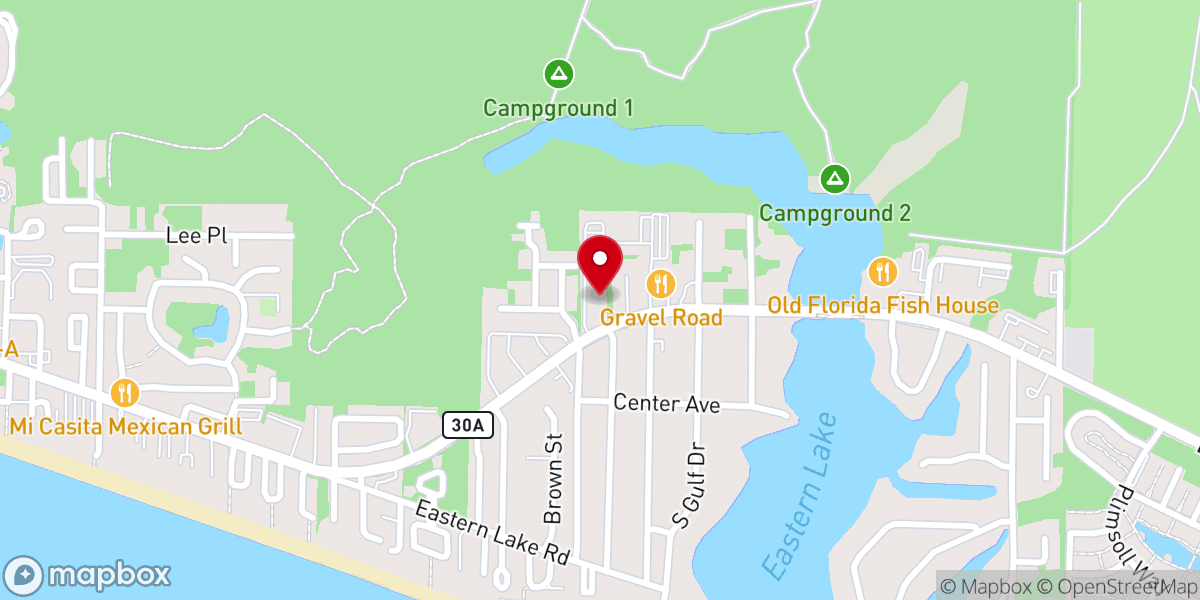 Map showing location of Seagrove Baptist Church