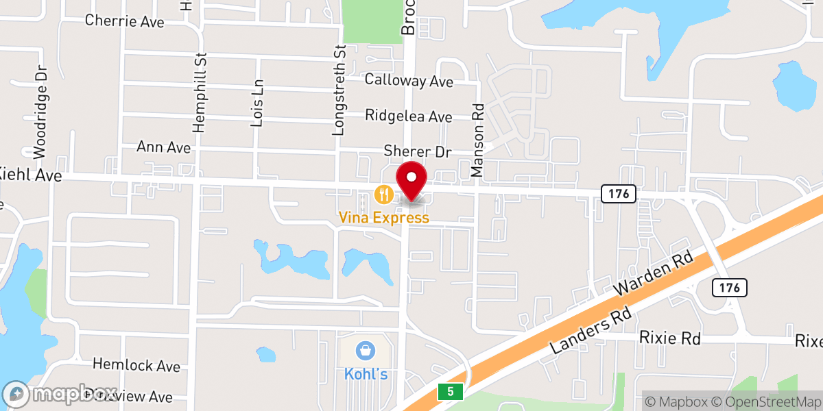 Map showing location of Fellowship Christian Center