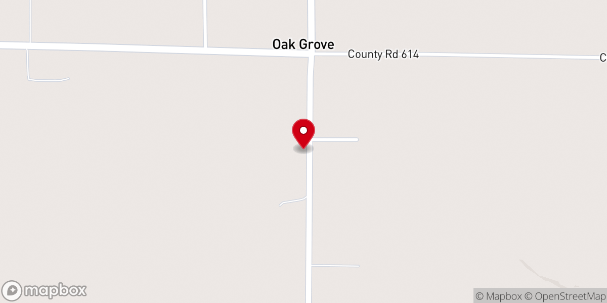 Map showing location of Oak Grove Free Will Baptist Church