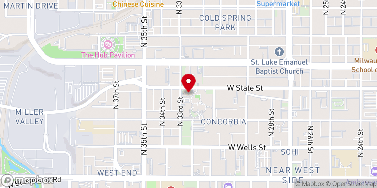 Map showing location of The Gathering Place