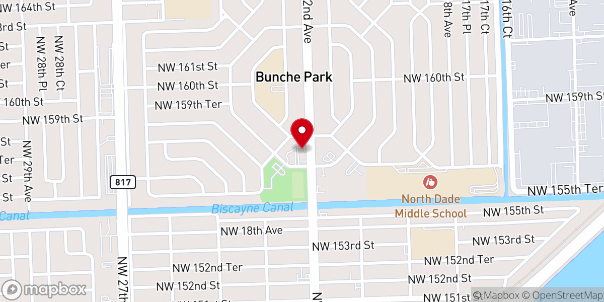Map showing location of First Baptist Church Of Bunche Park, Inc