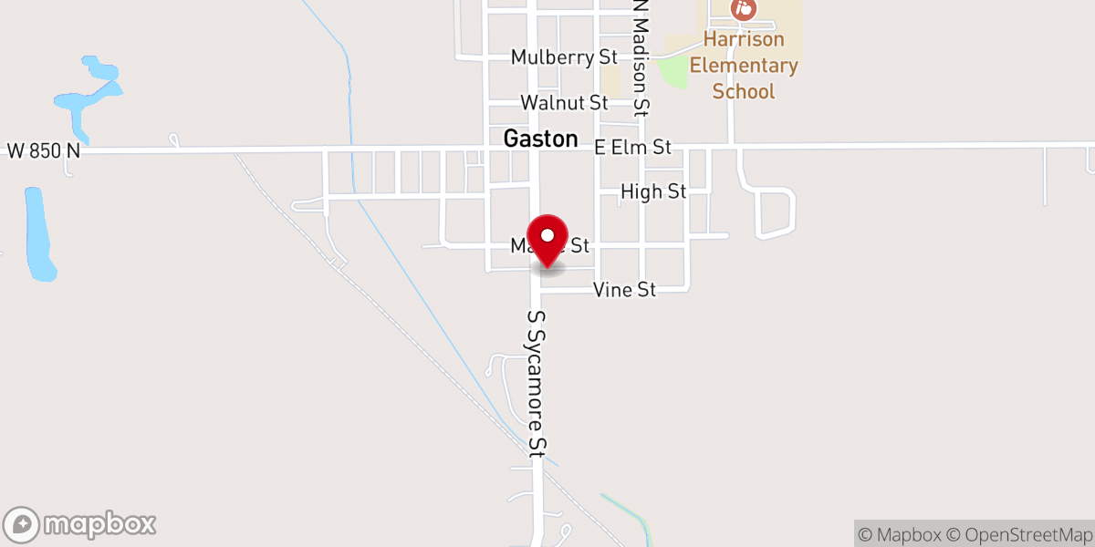 Map showing location of Gaston Church of the Nazarene
