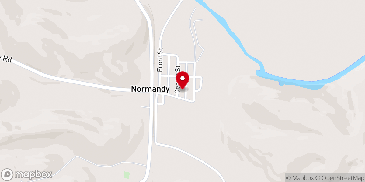 Map showing location of First Baptist Church Normandy