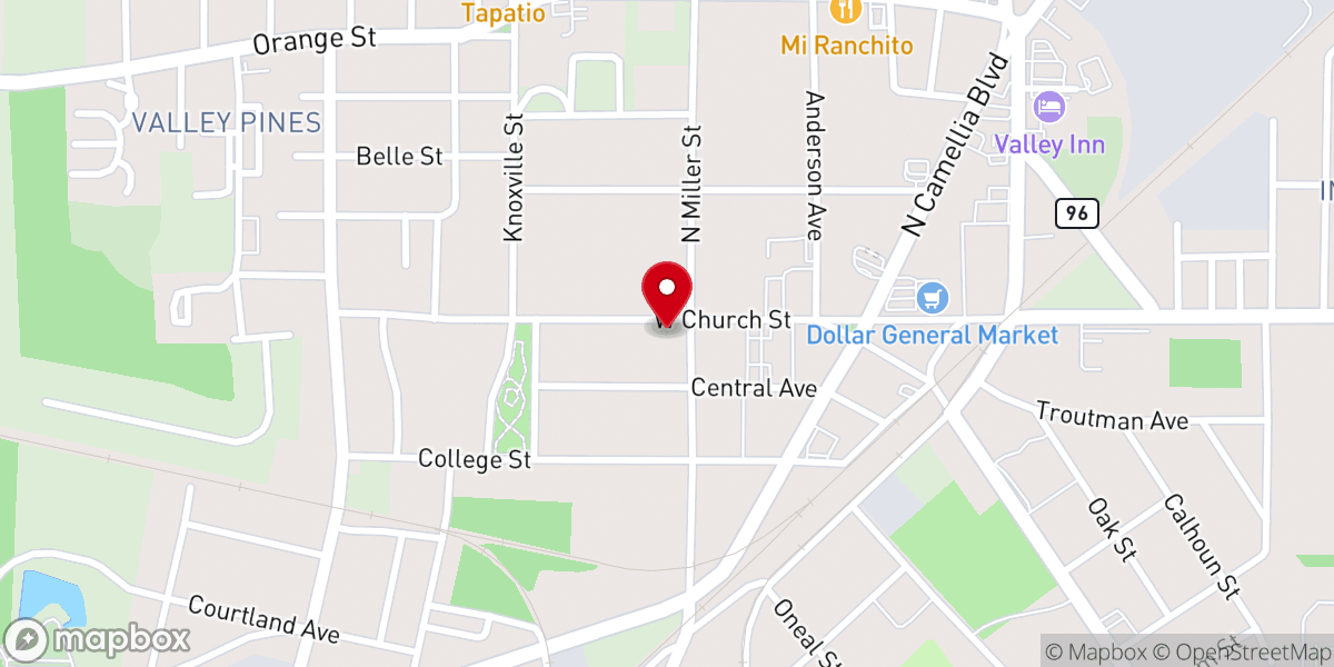 Map showing location of Fort Valley United Methodist
