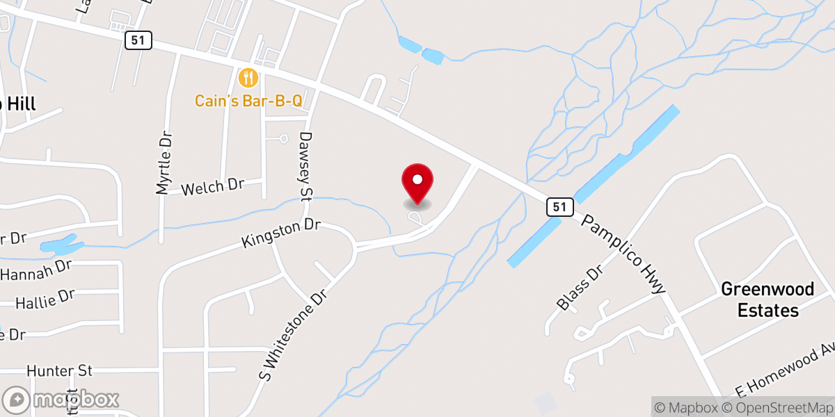 Map showing location of Parkwood Church