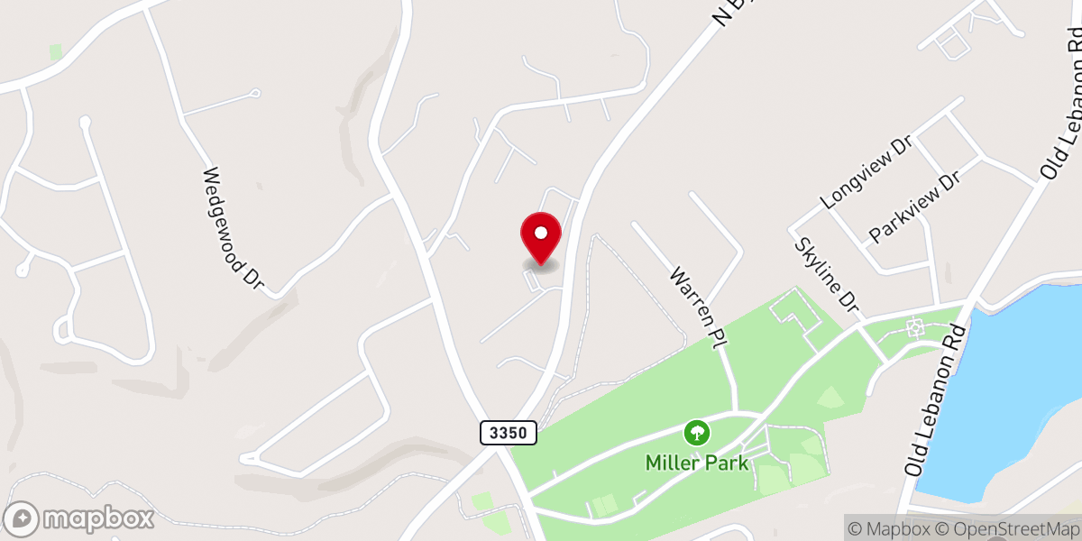 Map showing location of Freedom Baptist Church
