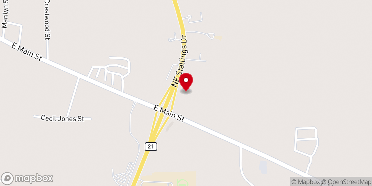 Map showing location of Zion Hill First Baptist Church