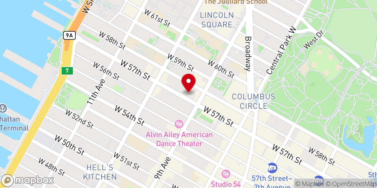 Map showing location of Church of the City New York - Prayer Room