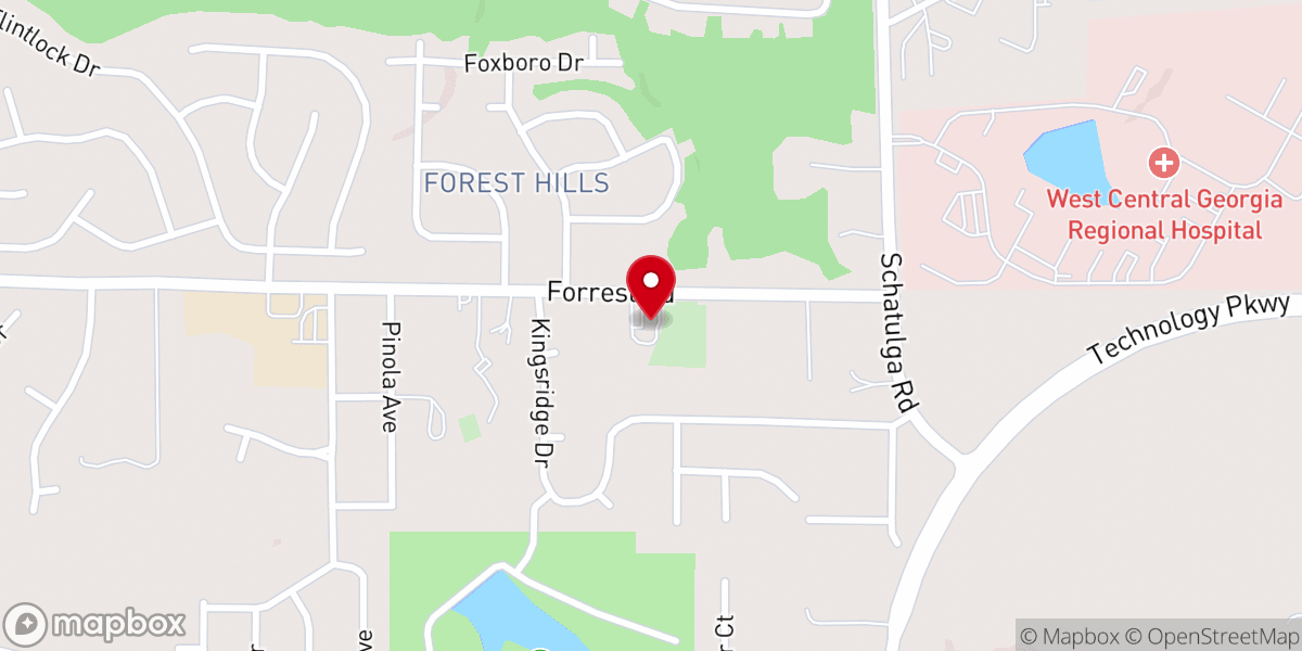 Map showing location of Liberty Hill Baptist Church
