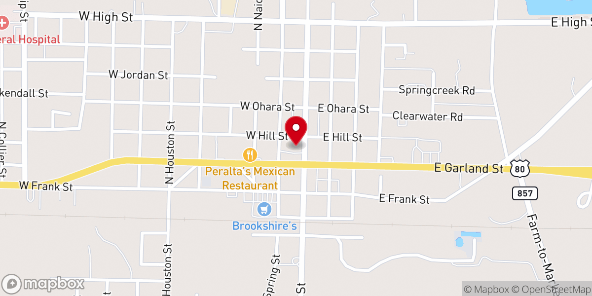 Map showing location of Main Street Baptist Church