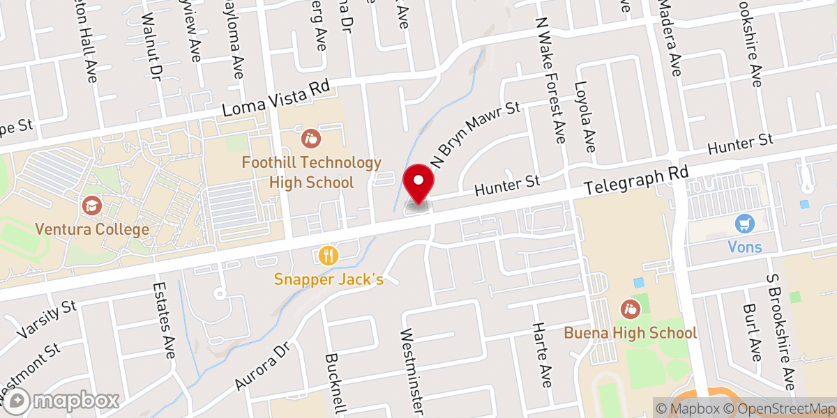 Map showing location of Ventura Church of Christ