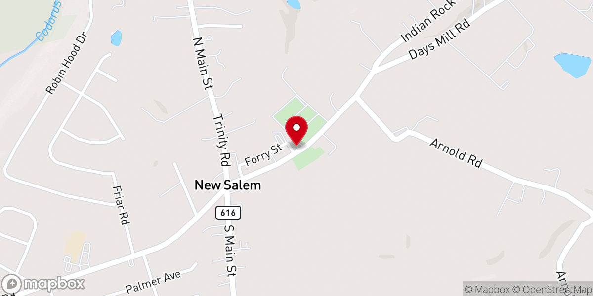 Map showing location of St. Jacob's Evangelical Lutheran Church