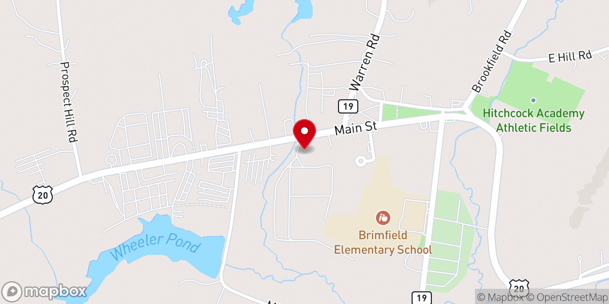 Map showing location of Brimfield Winery