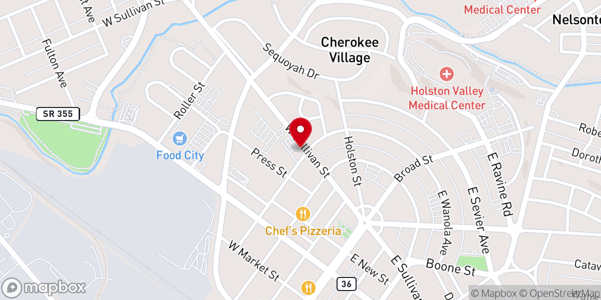 Map showing location of Freedom Church