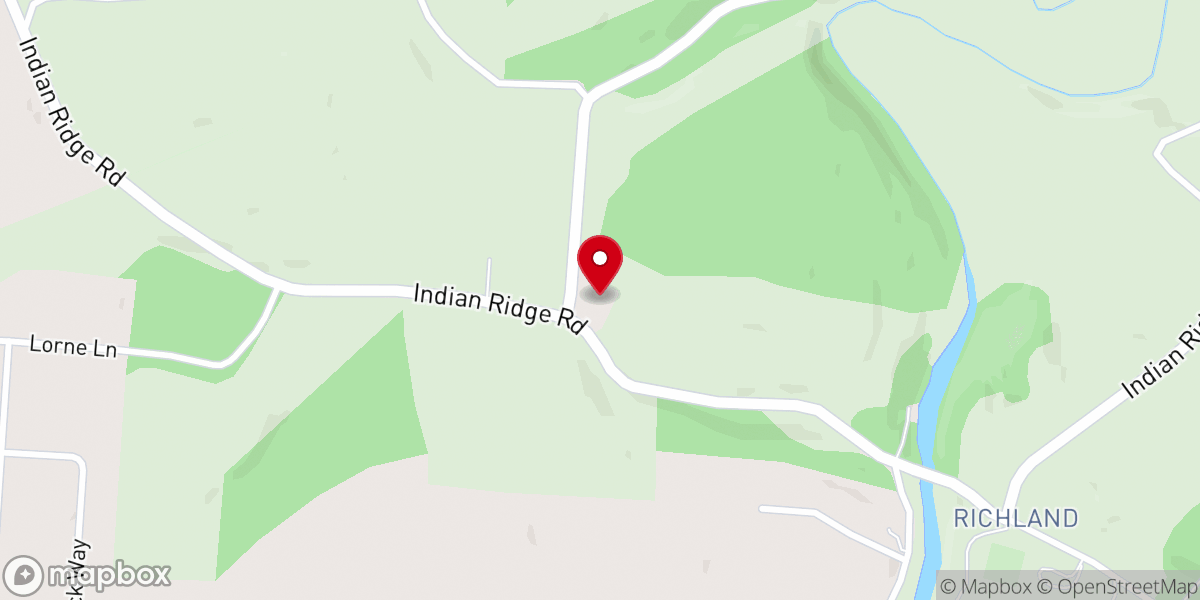 Map showing location of Richland Baptist Church