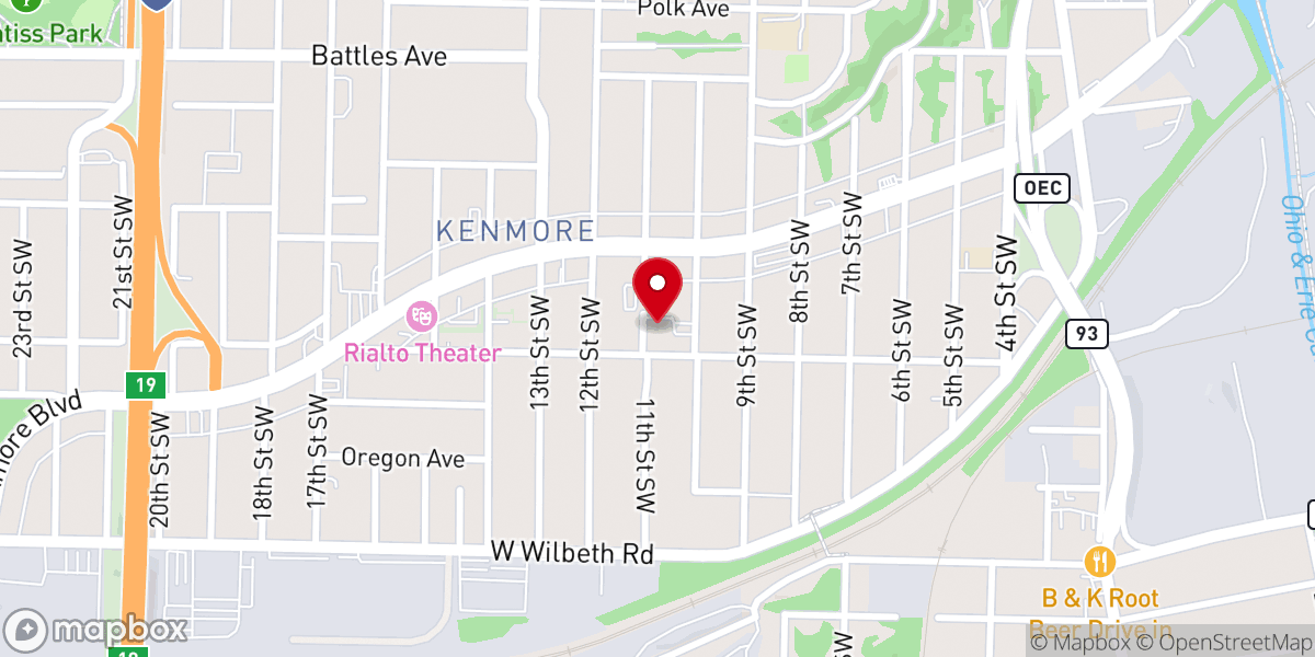 Map showing location of Goss Church