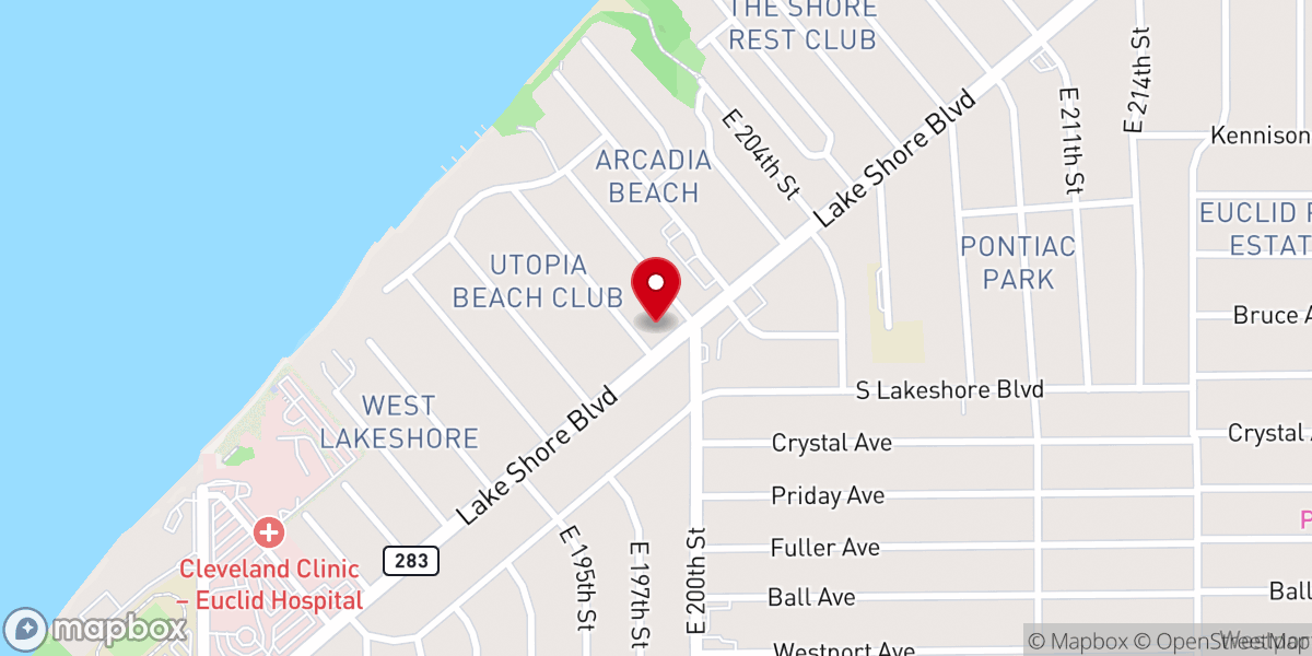 Map showing location of Our Lady of the Lake Parish