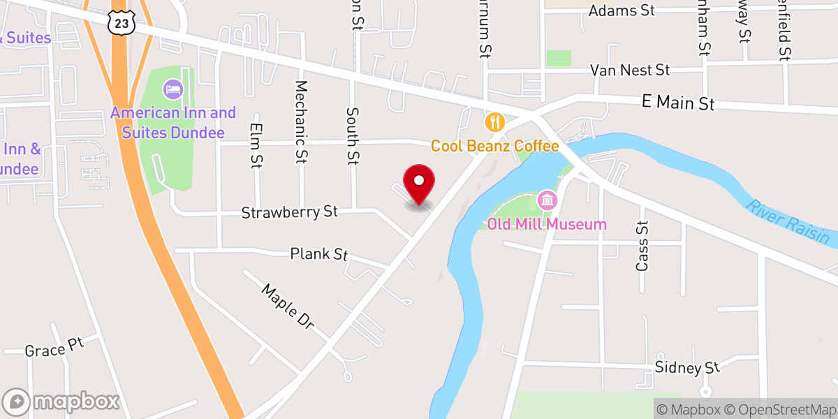 Map showing location of Calvary Baptist Church