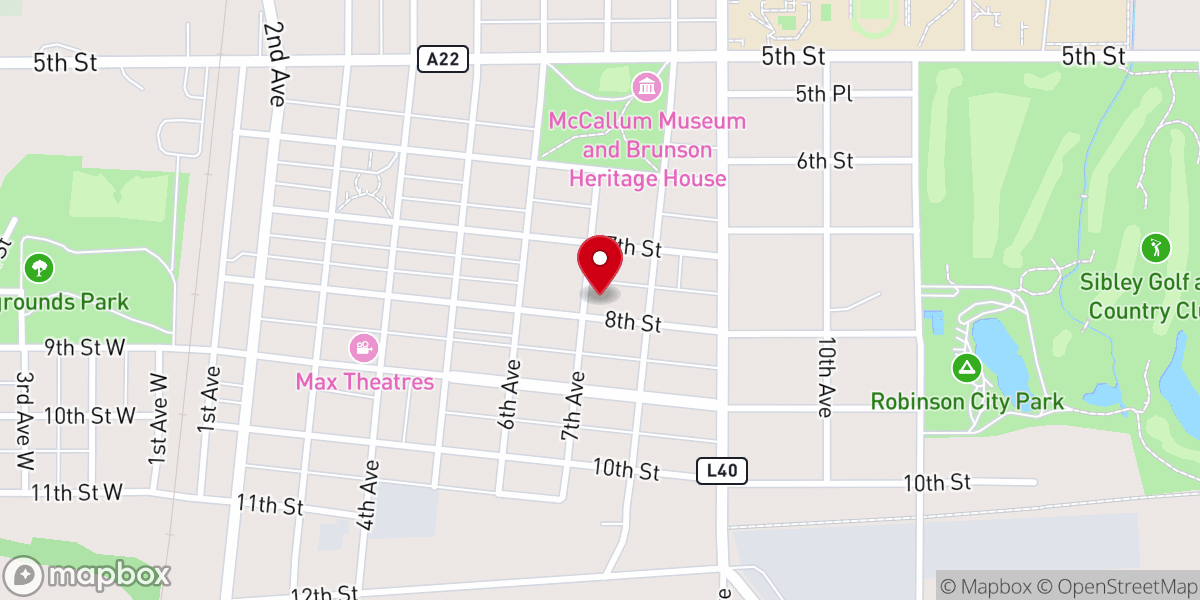 Map showing location of St. Andrews Catholic Church