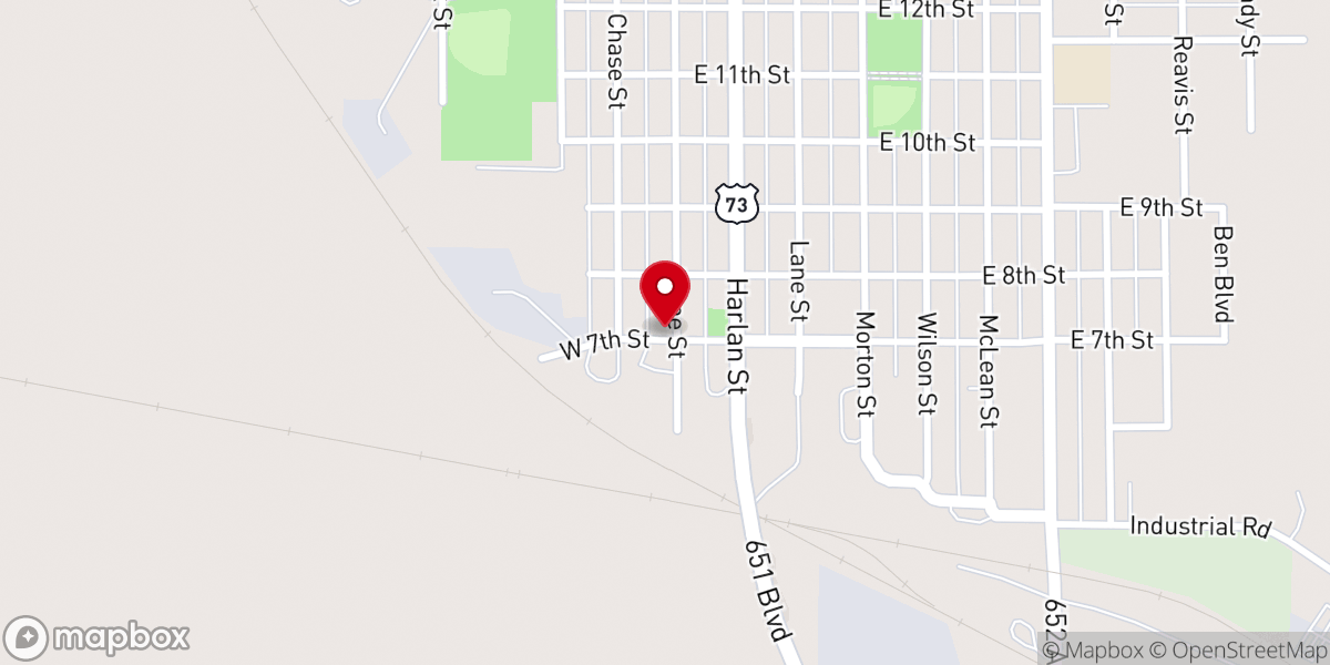 Map showing location of Christ Church of Falls City