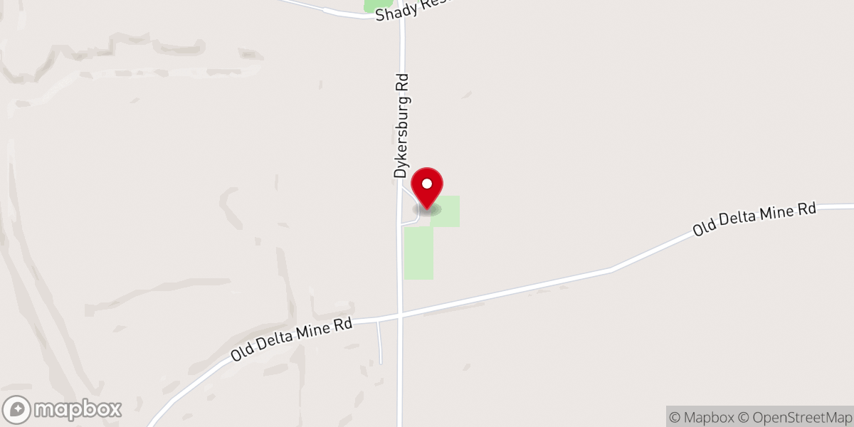 Map showing location of Coal Bank Springs Church