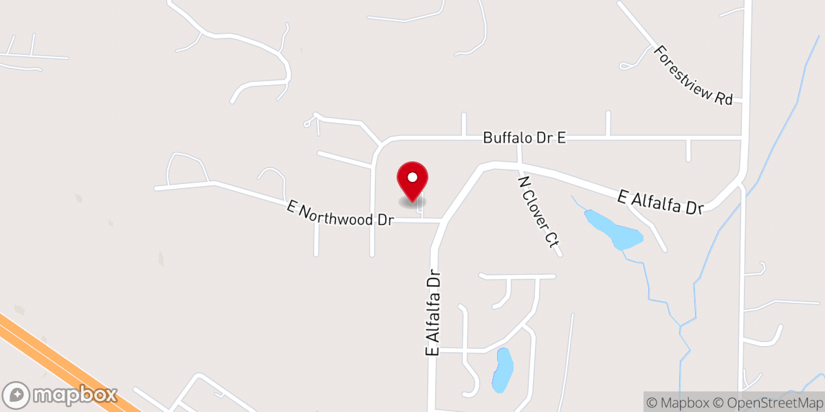 Map showing location of Northwood Baptist Church