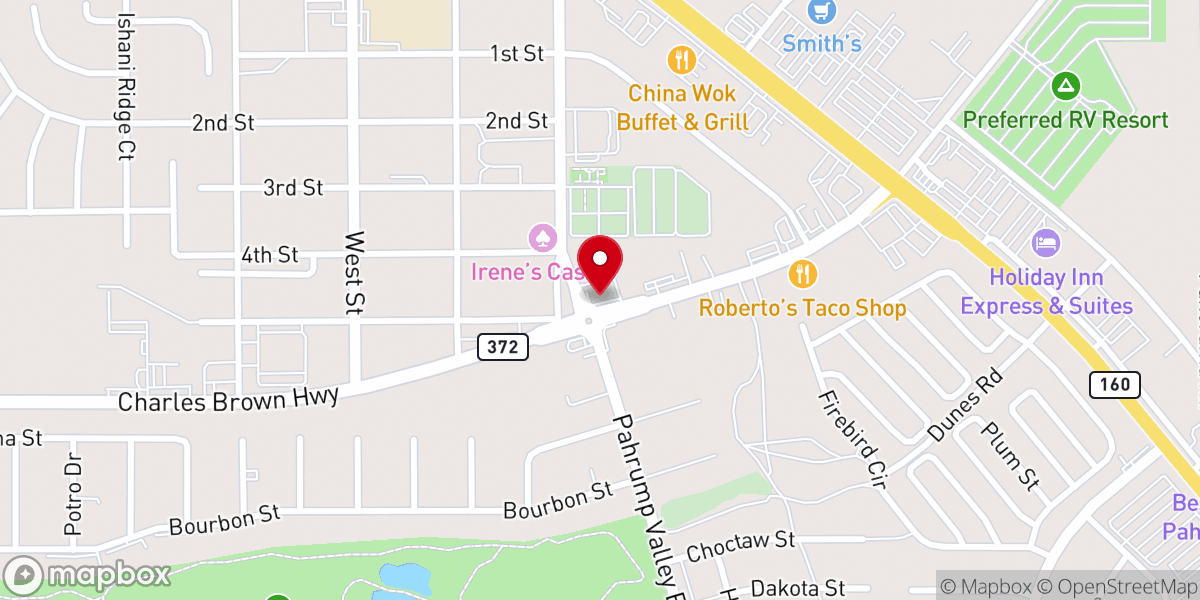 Map showing location of Pahrump Valley United Methodist Church