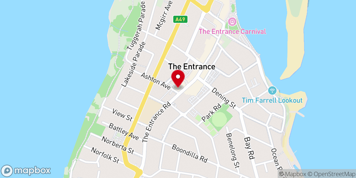 Map showing location of Our Lady of the Rosary Parish