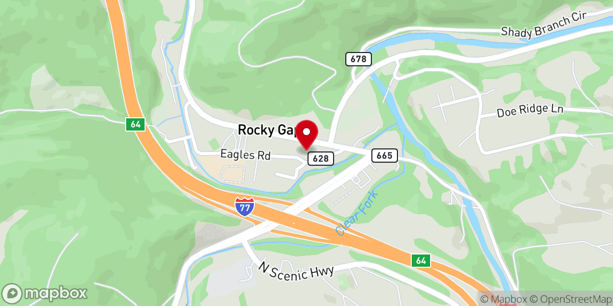 Map showing location of Rocky Gap Pentecostal Hllnss