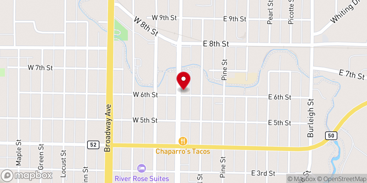 Map showing location of Antioch Baptist Church