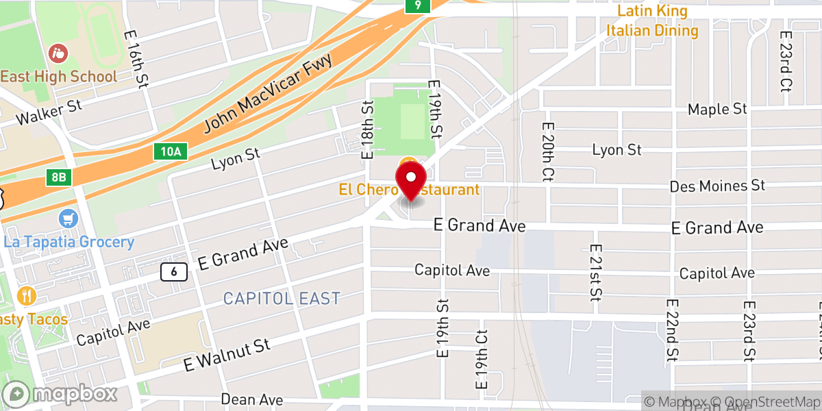 Map showing location of Catholic Charities, Saint Mary Family Center - Food Distribution Center