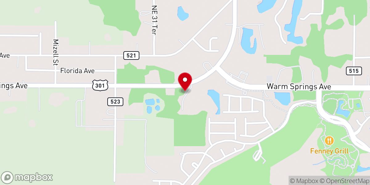 Map showing location of Trinity Baptist Church