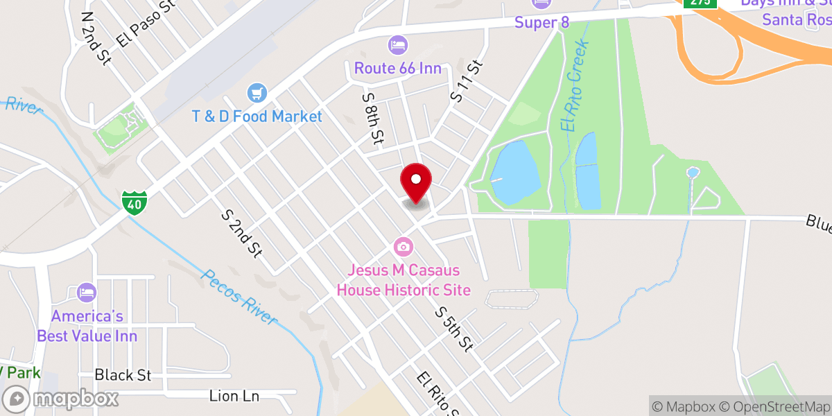 Map showing location of First Baptist Church