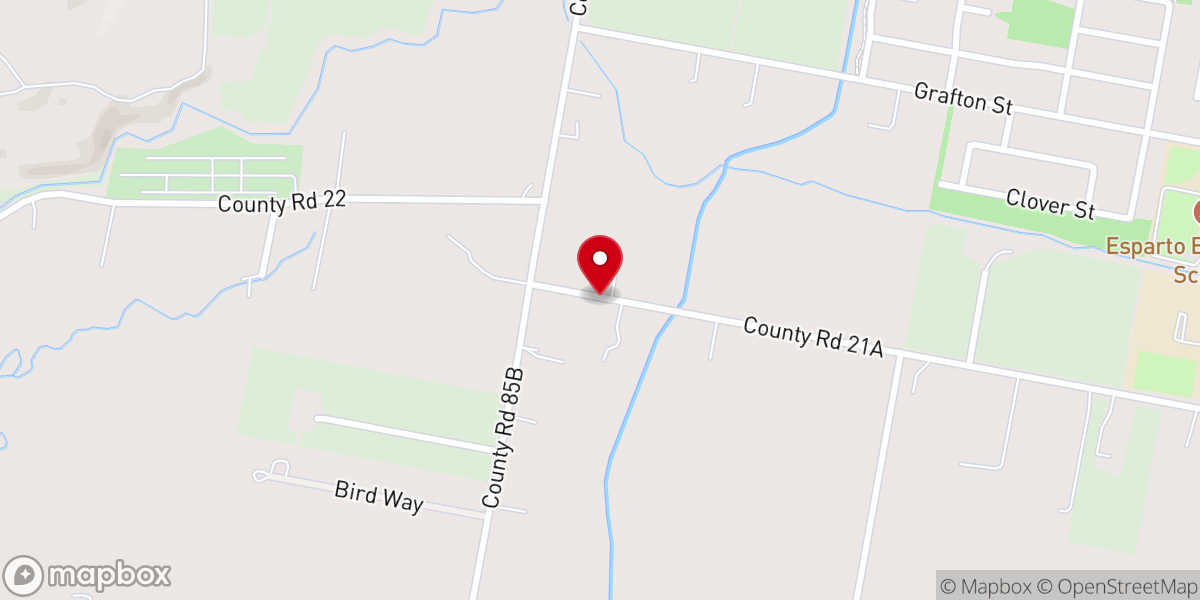 Map showing location of Capay Valley Ranch