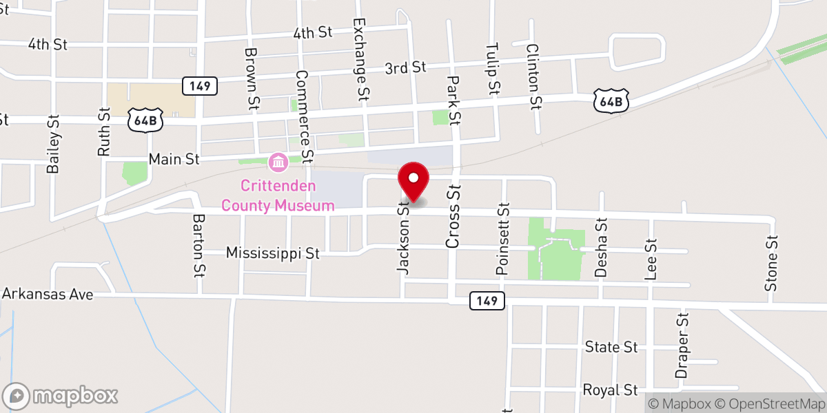 Map showing location of First Baptist MBC