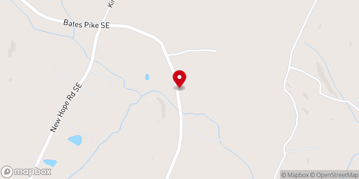 Map showing location of Kinser Church