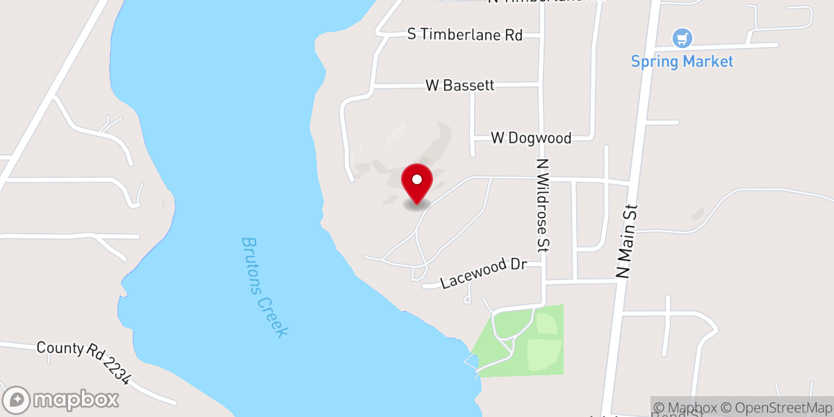 Map showing location of Lakeview Baptist Assembly