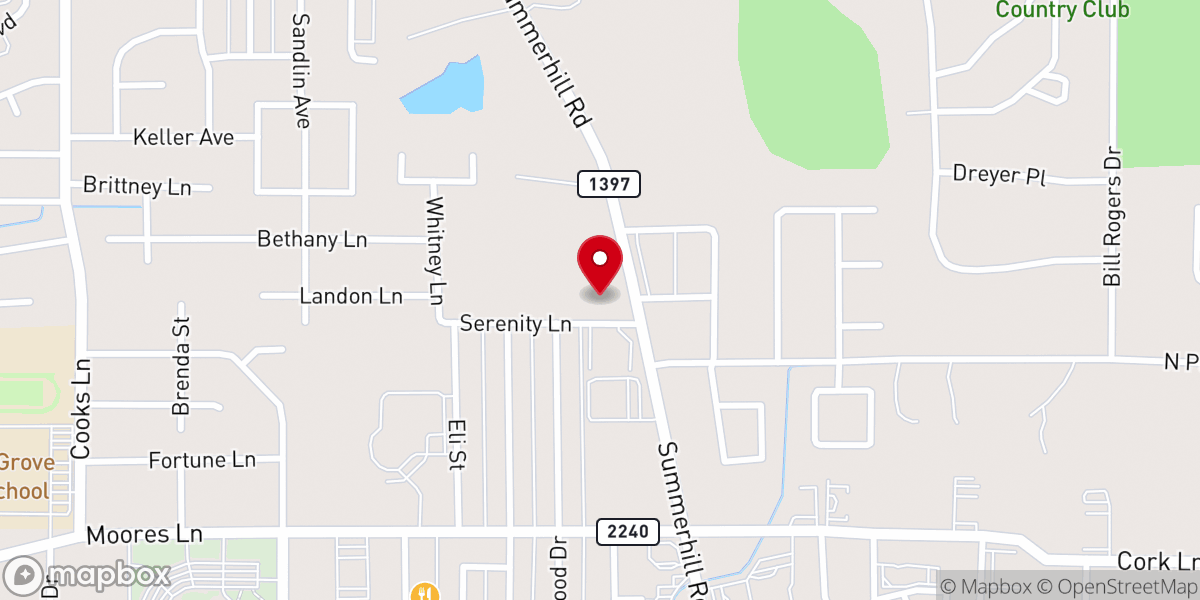 Map showing location of Northside Church