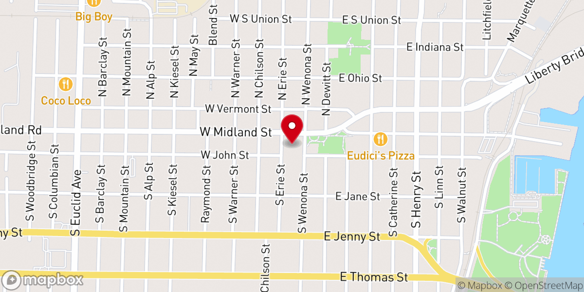 Map showing location of St Alban's Episcopal Church