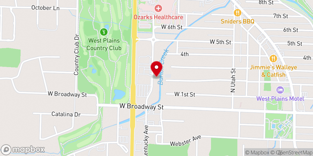 Map showing location of Ozark Christian Tabernacle