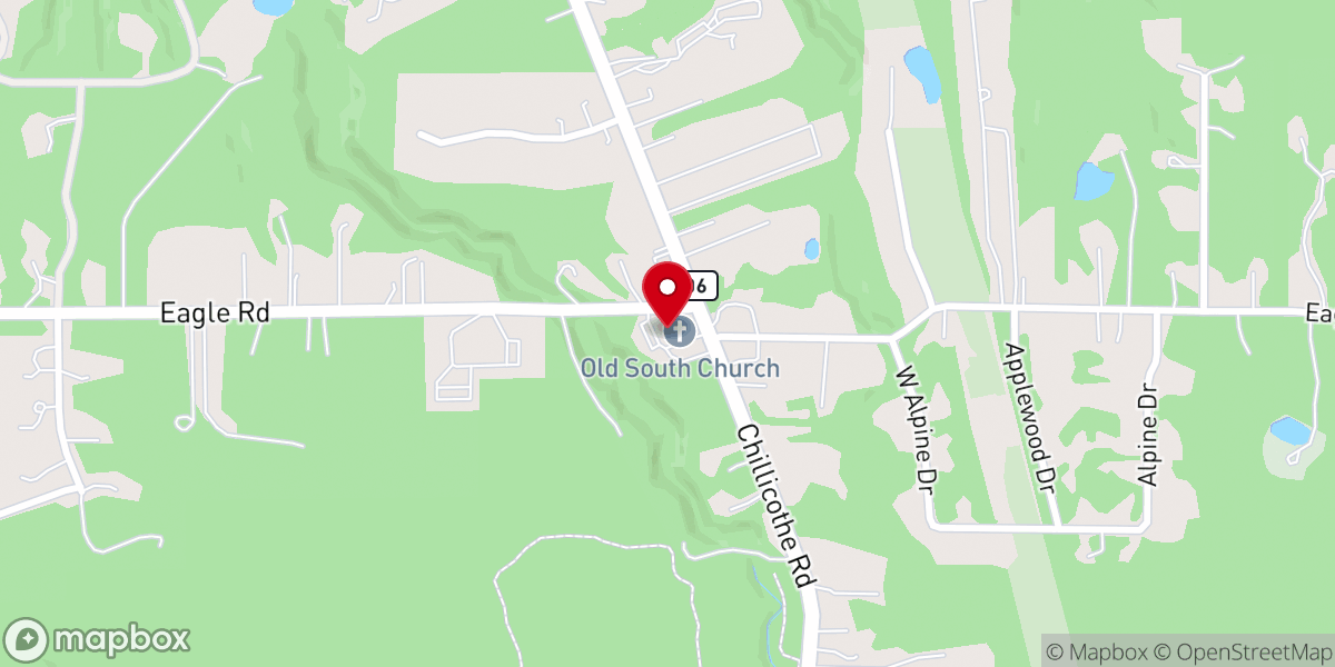 Map showing location of Old South United Church of Christ
