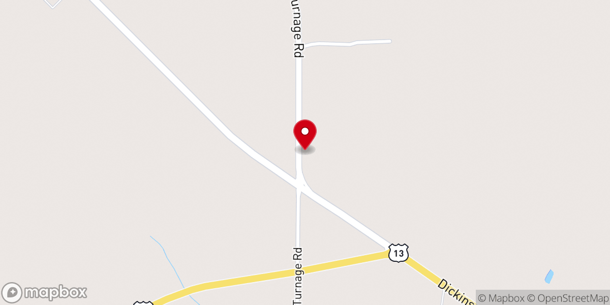 Map showing location of Waterside Free Will Baptist Church