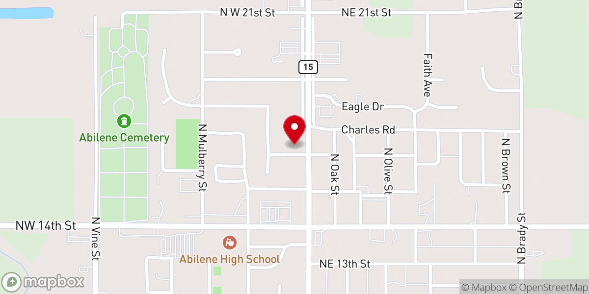 Map showing location of Faith Lutheran Church