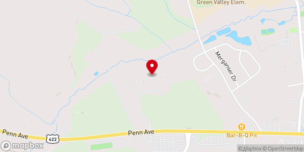 Map showing location of Calvary Bible Fellowship Church