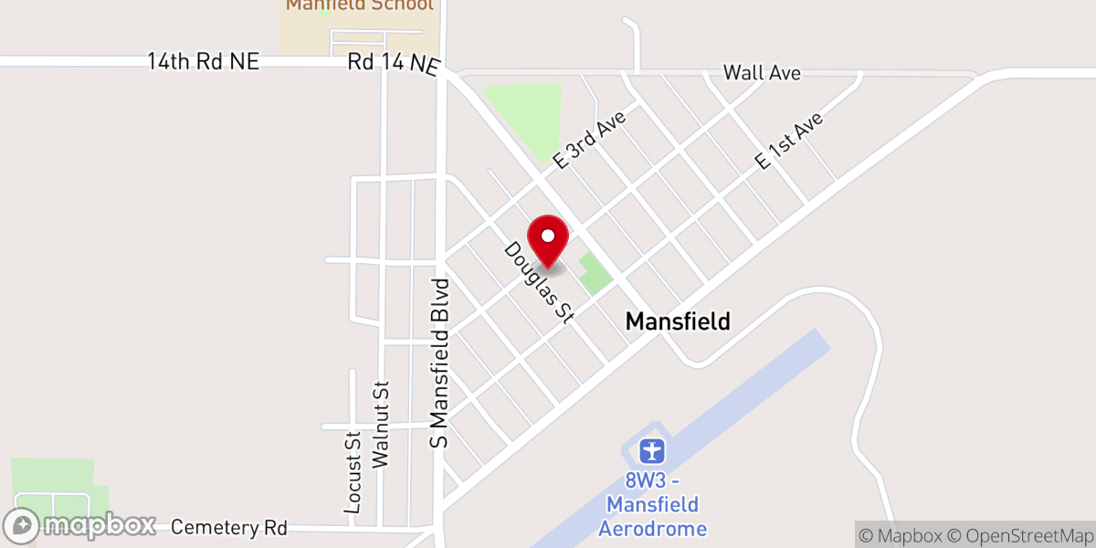 Map showing location of Mansfield Community Church