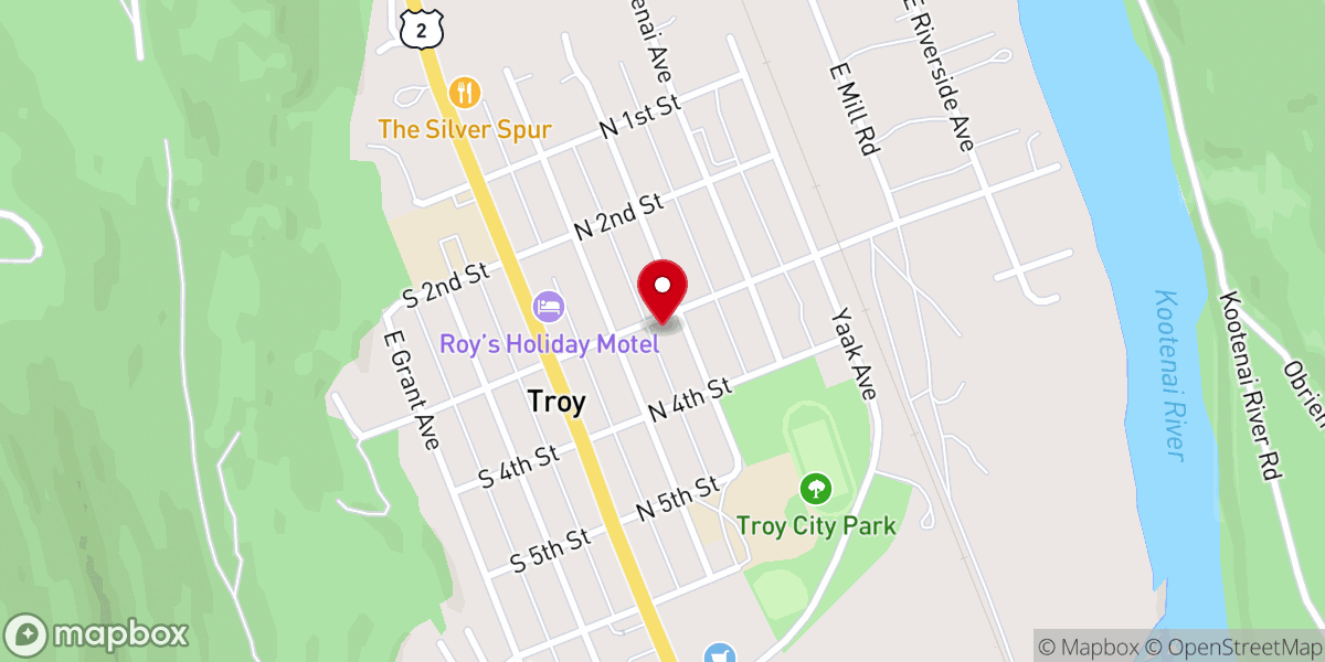 Map showing location of Troy United Methodist Church