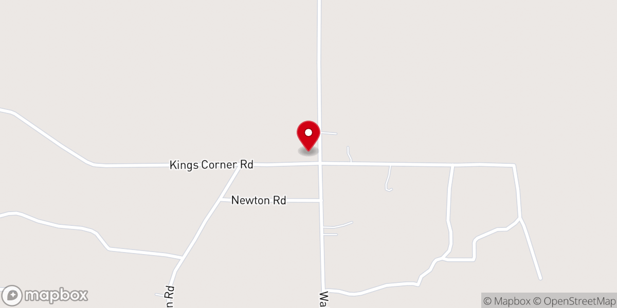 Map showing location of Kings Corner Church