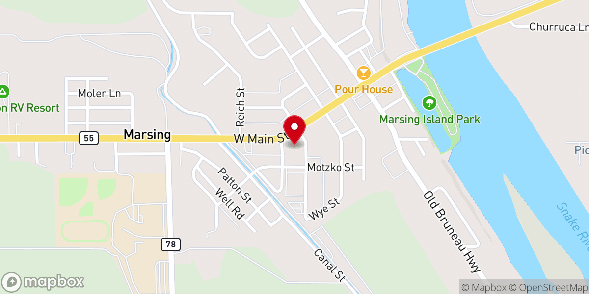 Map showing location of Lizard Butte Baptist Church