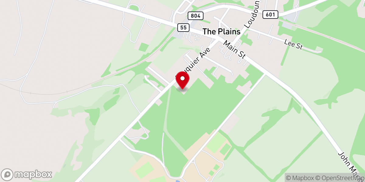 Map showing location of Plains Baptist Church