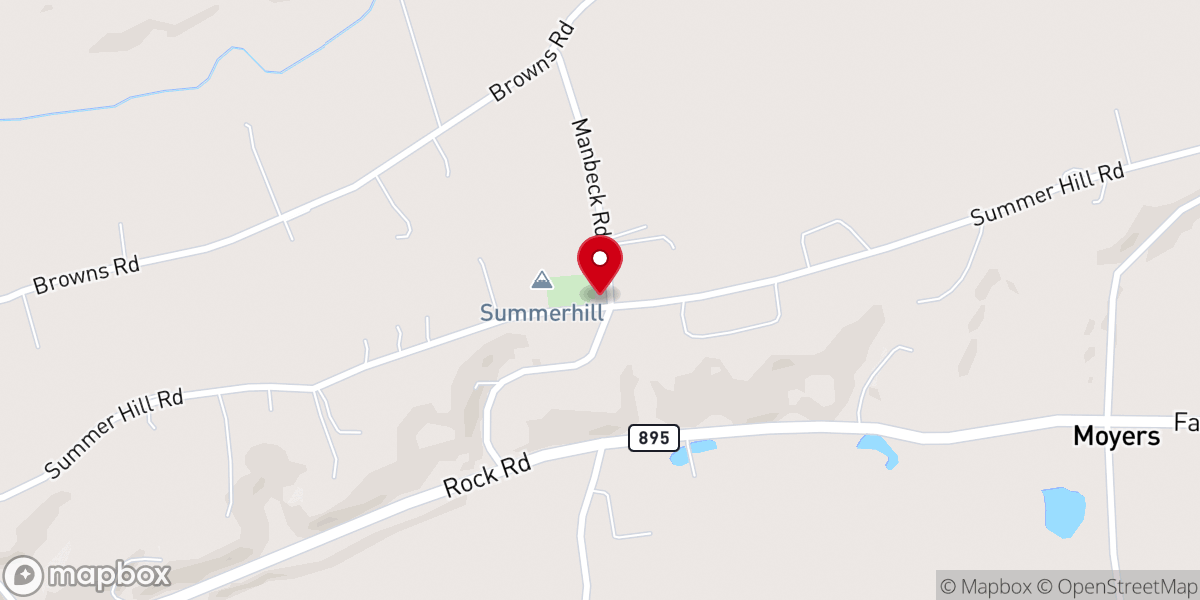 Map showing location of St. Mark's Brown's Church